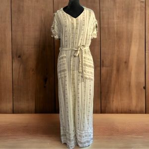 Monteau Los Angeles gauzy light southwest print Capri jumpsuit